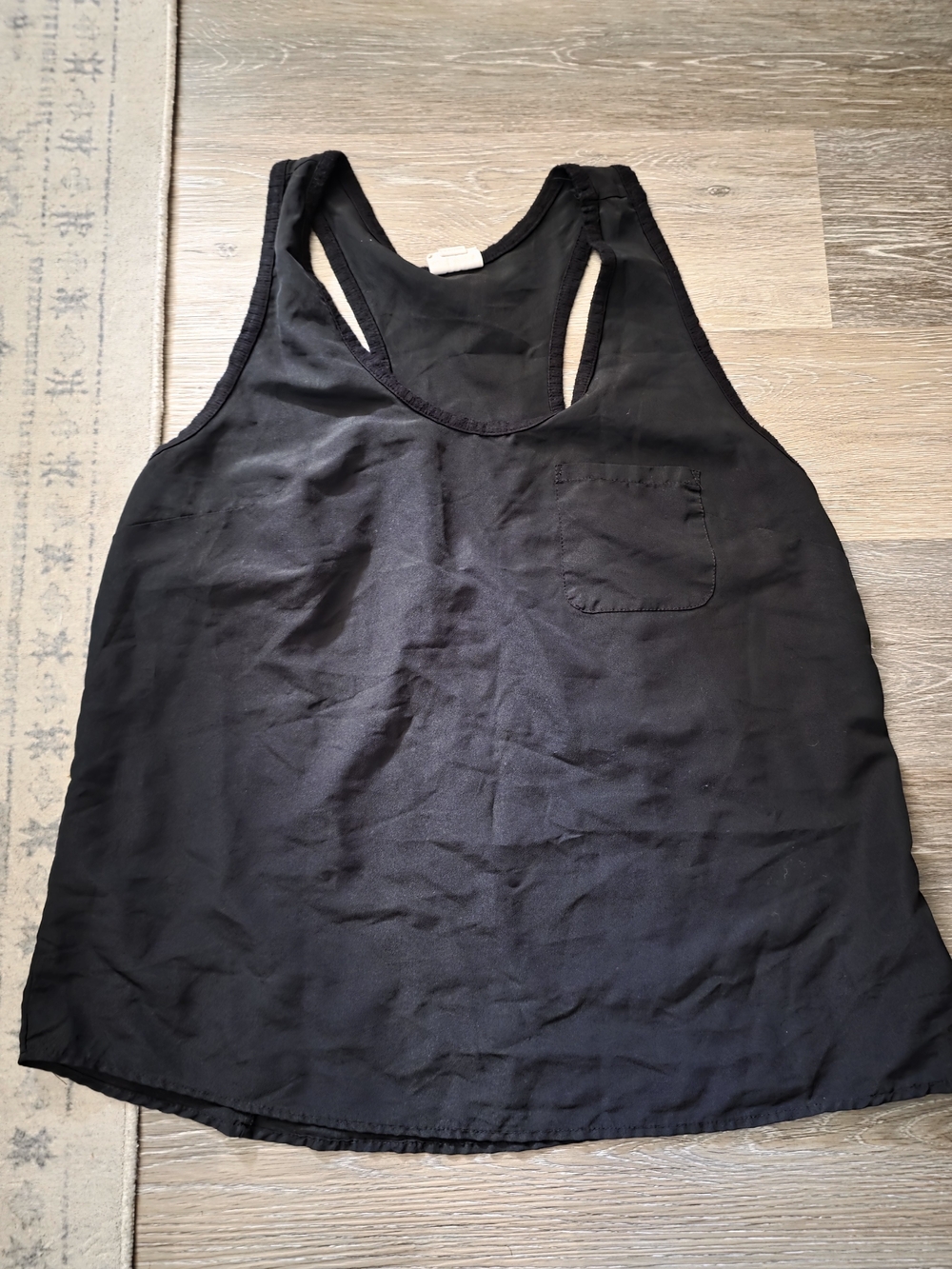 Converse Black Racerback Tank with Pocket Detail